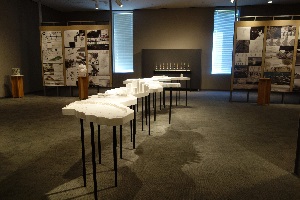 The Three Continents Studio Exhibition on display in the Gerald D. Hines College of Architecture at the University of Houston. Photo courtesy of Peter Zweig.