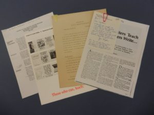 Manuscript materials from the Cynthia Macdonald Papers used as research for this article. Photo courtesy of author.