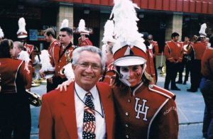 Legendary band director Bill Moffit with a member of the band.