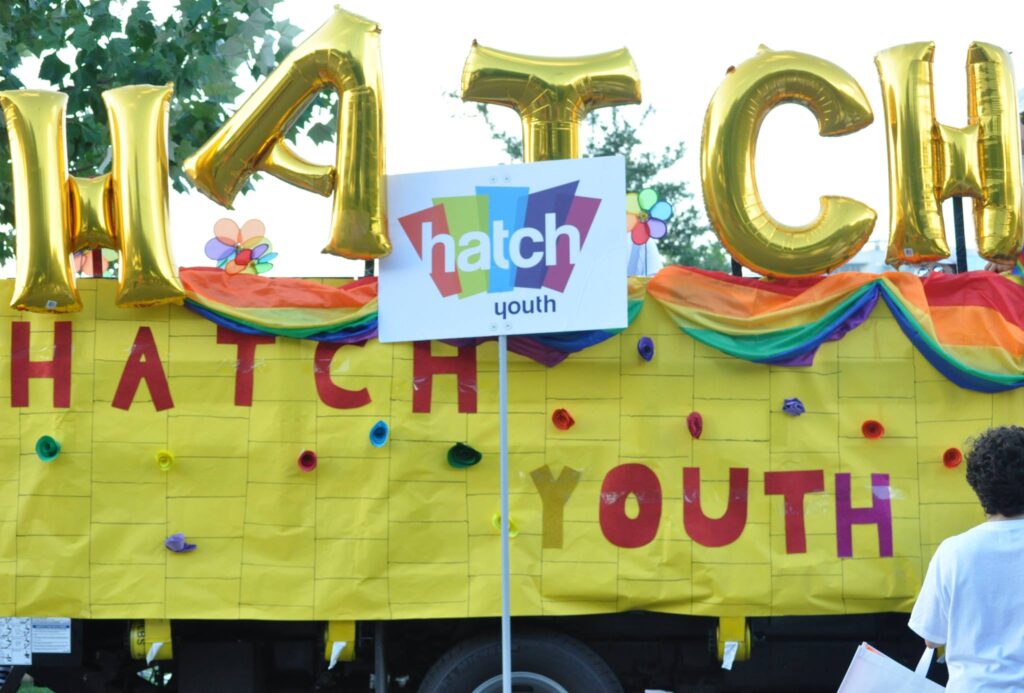 Members of Hatch Youth decorate their float in preparation for a Pride parade. Photo courtesy of the Montrose Center.